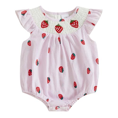 Kayotuas Newborn Baby Girls Halloween Outfit Smocked Bubble Romper Embroidery Pumpkin Ghost Bodysuit Toddler Fall Clothes