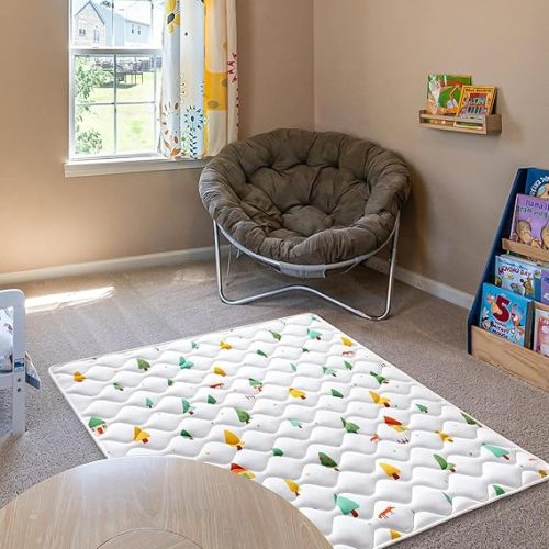 Premium Foam Baby Play Mat 59" X 59", Thick One-Piece Crawling Mat, Odorless Baby Mat Floor Mat, Non-Slip Cushioned Baby Playmat for Infants,Babies,Toddlers. Machine Washable for Easy Care.