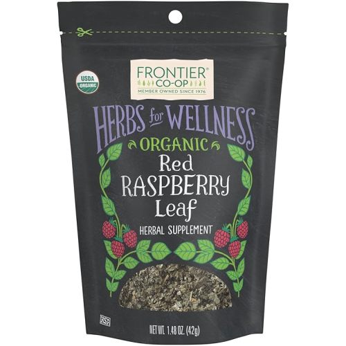 Frontier Co-op Organic Cut and Sifted Red Raspberry Leaf 1.48oz - For Red Raspberry Leaf Tea, Cafe, Restaurant Supply and More - Naturally Caffeine Free