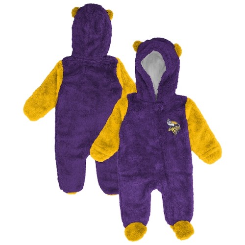 Newborn & Infant Minnesota Vikings Outerstuff Purple Stay Napping Fleece Bunting Full-Zip Sleeper