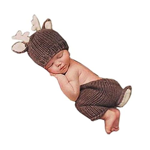 Newborn Baby Boy Girl Photography Props Outfits Lovely Deer Hat Pant