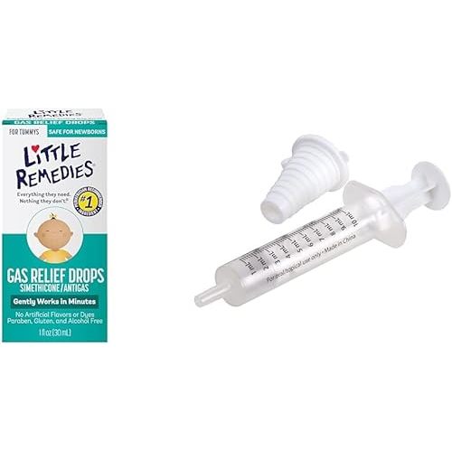Little Remedies Gas Relief Drops, 1 fl oz & EZY DOSE Kids Oral Syringe, 10 mL Bundle