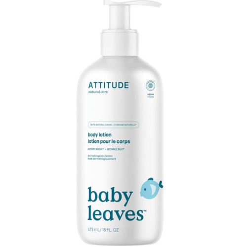 ATTITUDE Baby Lotion, EWG Verified Moisturizer, Dermatologically Tested Moisturizing Cream, Vegan and Cruelty-Free, Good Night, 16 Fl Oz