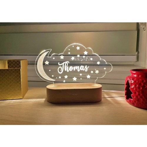 Personalized Night Light, Customized Christmas Gift, Gift for Nursery, Girl, Daughter, Boy, Him, Baby Shower, Dad, Mom, Her, Birthday