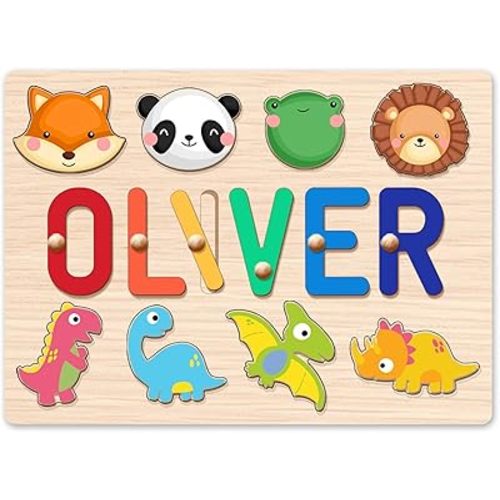 Personalized Name Puzzle for Kids, 1st Birthday Gifts for Girl and Boy, Custom Christmas Baby Gifts, Personalized Baby Toys for 1 Year Old Boy & Girl Nursery