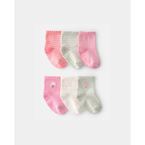Baby Girl 6-Pack Ice Cream Socks - Pink/Ivory - Carter's | Carter's