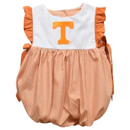 Tennessee Volunteers Vive La Fete Girls Infant Gingham Puffy Bubble Dress - Orange
