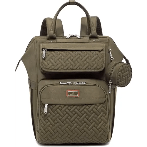 BabbleRoo Diaper Bag, Army Green, Laptop Backpack, Unisex