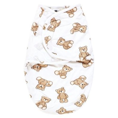 Hudson Baby Unisex Plush Faux Fur Swaddle Wrap, Teddy Bears, 0-3 Months