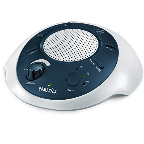 HoMedics White Noise Sound Machine | Portable Sleep Therapy for Home, Office, Baby & Travel | 6 Relaxing & Soothing Nature Sounds, Battery or Adapter Charging Options, Auto-Off Timer | Sound Spa Blue