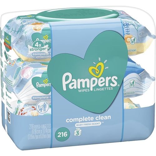 Baby Wipes, Pampers Sensitive Water Based Baby Diaper Wipes, Hypoallergenic and Unscented, 8 Pop-Top Packs, 576 Total Wipes (Packaging May Vary)