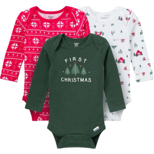 3-Pack Baby Neutral Dark Green Long Sleeve Onesies® Bodysuits – Gerber Childrenswear