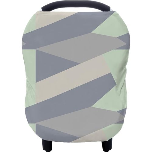 Carseat Cover for Boy and Girls - Multi-use Nursing Canopy for Breastfeeding, Stroller and High Chair Cover (Baby Green)