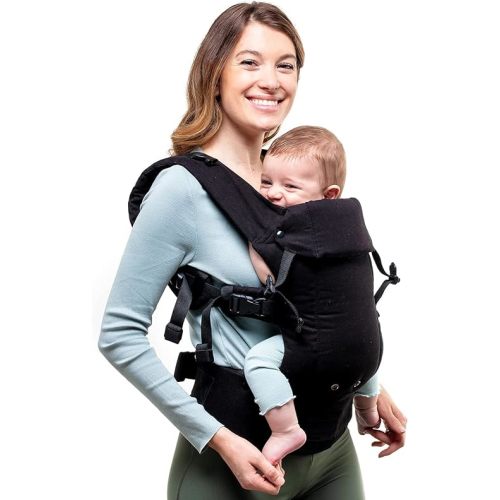 Beco Baby Carrier Gemini Newborn to Toddler-Front, Back and Hip Seat Carrier,Baby Carrier Backpack & Baby Front Carrier with Adjustable Seat,Ergonomic Baby Holder 7-35lbs (Organic Metro Black)