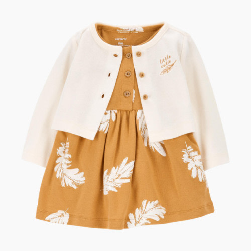 Carter's 2-Piece Bodysuit Dress & Cardigan Set - Print, 6 M