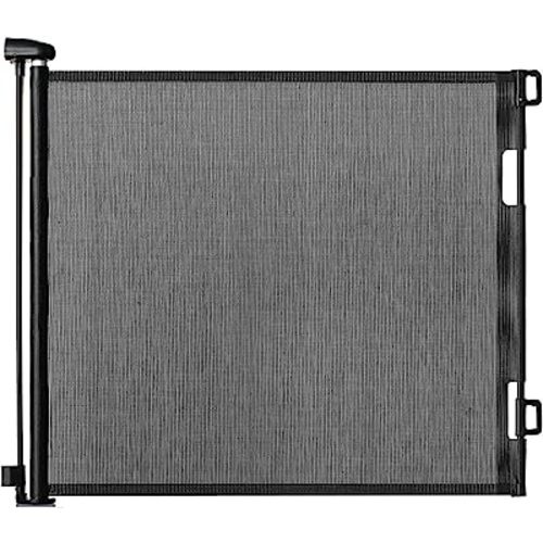 IDEA CASA Retractable Baby Gate for Stairs 33.8"x71" - Dog Gate & Barrier Indoor Stairs Baby Gate - Extra Wide Pet Gate for Indoor Child Safety Gate Drilling Required