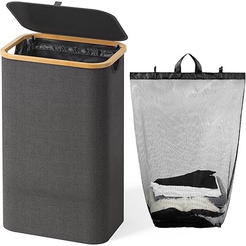 Laundry Basket with Lid, 110L Clothes Hamper for Laundry Basket, Laundry Hamper Organizer for Bedroom, Laundry Room, Dirty Clothing Hamper
