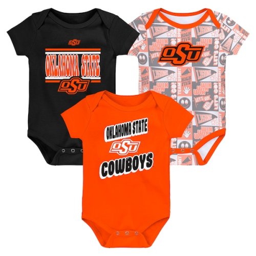 Oklahoma State Cowboys Newborn Sunday Comics 3-Pack Bodysuit Set - Orange