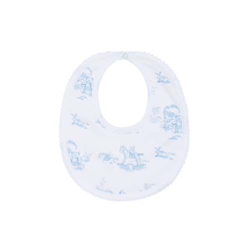 Blue Toile Baby Bib
