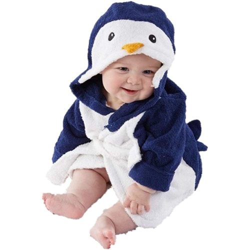 Baby Boy Bathrobe Hooded Towels Unisex Infant Bath Robe Towel for Toddle Terry Ultra Absorbent Durable Blankets