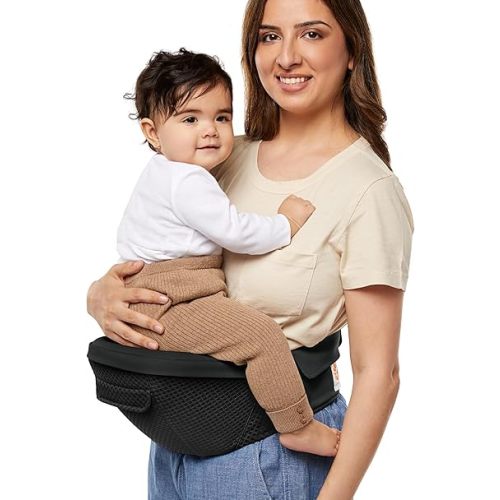 Ergobaby Alta Hip Seat All-Position Breathable Mesh Hip Seat & Carrier, Onyx Black