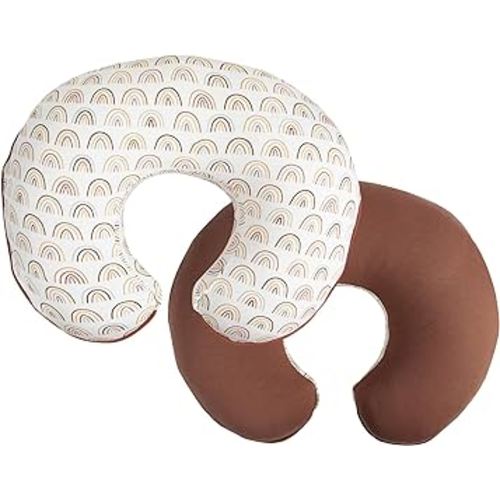 Boppy Nursing Pillow Cover, 100% Organic Cotton, Spice Rainbows, Fits the Original Support Boppy Pillow for Breastfeeding and Bottle Feeding, Cover Only, Nursing Support Pillow Sold Separately
