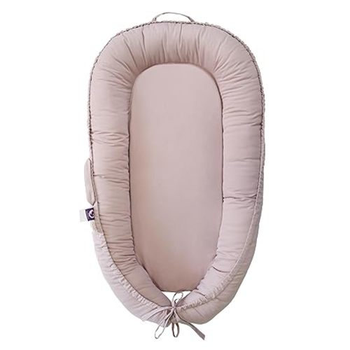 Infant Lounger, Baby Nest Cover for Baby Girls & Boys, Newborn Essentials for Baby 0-12 Months, 100% Cotton Breathable, Co Sleeper Portable Travel Bed (LavenderBlush, Cotton)