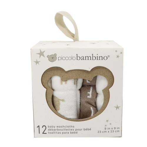 Débarbouillettes Paquet de 12 en Boite - Beige