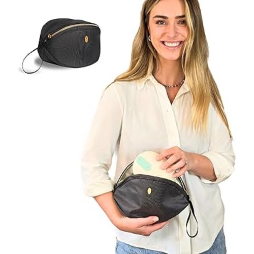 Wearable Breast Pump Bag - Fits Elvie, Willow, Momcozy and All Others - Black Small Pump Bag with Wrist Strap – Hands-Free Pump Carrying Case and Storage for Travel