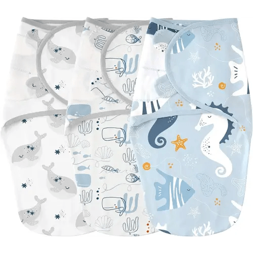 Yoofoss Baby Swaddles for Newborns 100% Organic Cotton, Adjustable Swaddle Sleep Sack 0-3 Months Newborn Swaddle Sack, Breathable Soft(Small)
