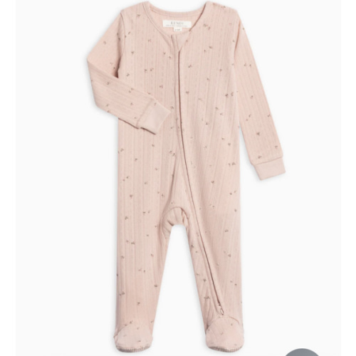 Maya Brushed Back Pointelle Footed Zipper Sleeper