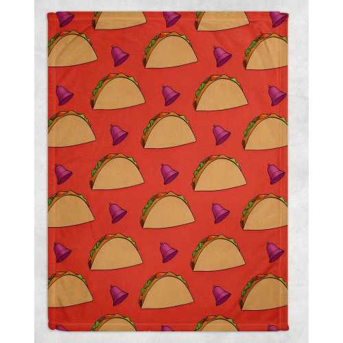 Fleece Blanket, Tacos Sauce Packets Tacos Print, Soft Throw, Cozy Bedding, Warm Fleece Cover, Gift for Foodie, Couch Comforter