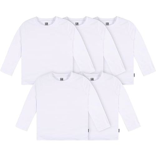 Gerber Baby Toddler 5-Pack Solid Long Sleeve T-Shirts Jersey 160 GSM