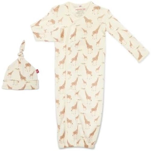 Magnetic Me Organic Cotton Newborn Sleeper Gown & Hat Set | Super Soft Organic Cotton Fabric Sleep Sack