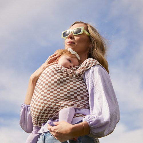 Solly Baby Wrap Carrier - Mocha Chequer