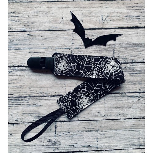 Midnight Goth Cobwebs Pacifier Clip