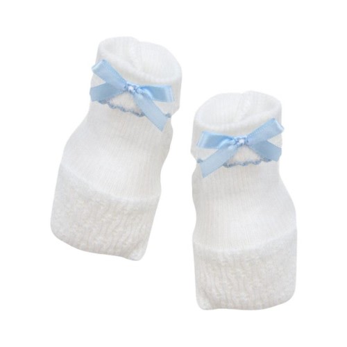 158 Booties w/ Bow blue - Spoiled Sweet Boutique