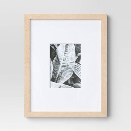 11" X 14" Matted To 5" X 7" Poster Frame Light Wood - Threshold™: Modern Mdf Wall Decor