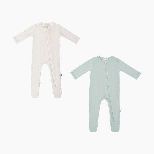 Kyte Baby Zipper Footie Bundle (2 Pack) - Green, 0-3 M