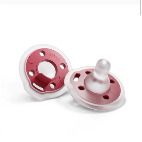 babypace breast-like pacifier 2-set - cranberry | mōmi