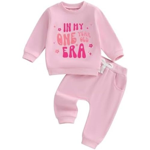 WZTYYDS Baby Girl First Birthday Outfit In My One Year Old Era Sweatshirt Fall Long Sleeve 1st Birthday Shirt Pants Set