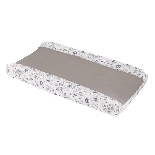 Disney Monsters, Inc. Cutest Little Monster Gray, and White Contoured Changing Pad Cover