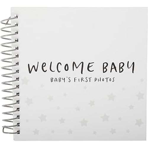 C.R. Gibson Little Moon Gender Neutral Baby Photo Album Book, Holds 64 Photos, 8.5" x 9", Multicolor