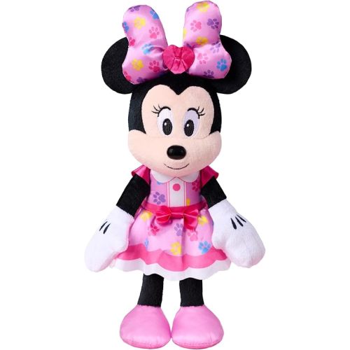 Disney Jr. Minnie Mouse Small Plush, 10 inch Pet Hotel Minnie Plush, Holiday Stocking Stuffers, Gifts, Presents, Ages 2 and Up