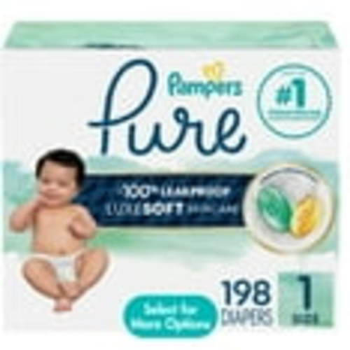 Pampers Pure Diapers Size 1, 198 Count (Select for More Options)