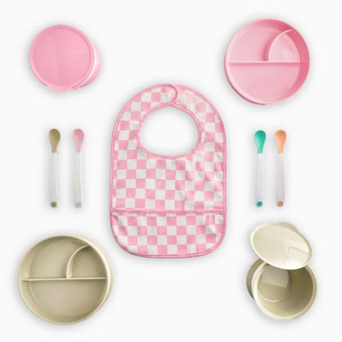 Sprucely Solid Feeding Starter Set (9-Piece) - Pink Multi