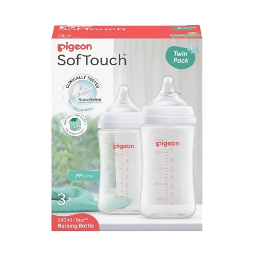 SOFTOUCH BPP Nursing Bottle PP 240ML Twin Pack Log : Amazon.com.au: Baby