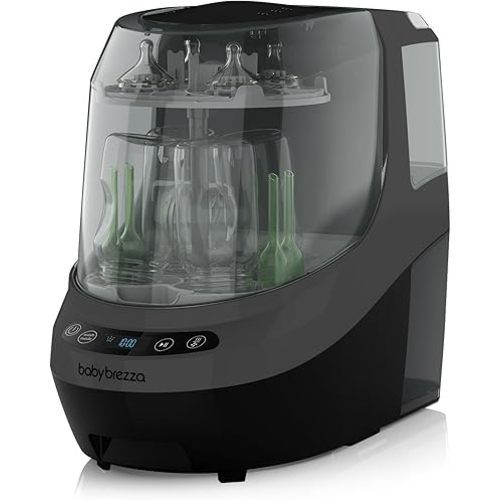 Baby Brezza Bottle Washer Pro - Baby Bottle Washer, Sterilizer + Dryer - All in One Machine Cleans Bottles, Pump Parts, & Sippy Cups - Replaces Hand Washing, Bottle Brushes and Drying Racks, Charcoal