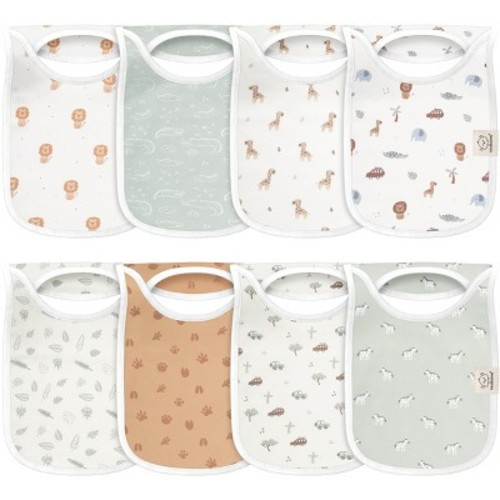 KeaBabies 8-Pack Hallo Baby Drool Bibs , Baby Bibs for Boys, Girls, Pull-on Bibs for Baby Boy, Baby Girl, Baby Bib Unisex, Color: Wilderness