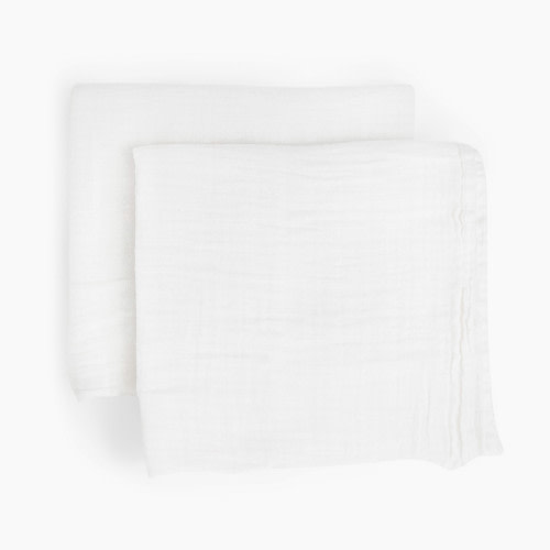 Little Unicorn Organic Cotton Muslin Swaddle 2 Pack - White, Large
